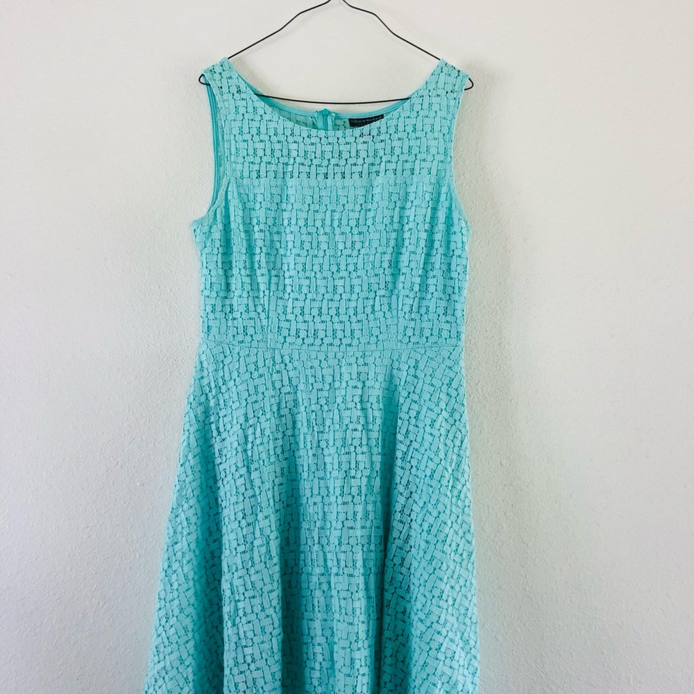 Connected Apparel Turquoise Textured Midi Spring Dress